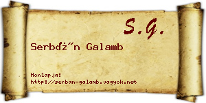 Serbán Galamb névjegykártya